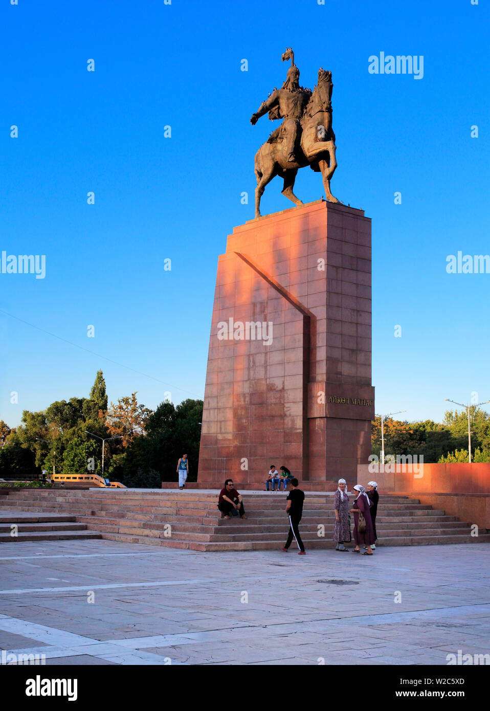 Manas monumento, a Bishkek, Kirghizistan Foto Stock