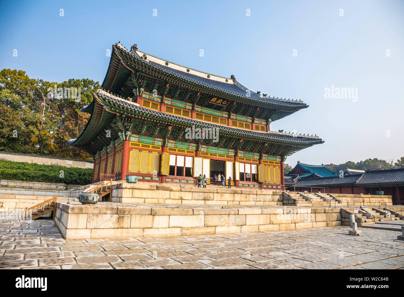 Injeongjeon (Trono Hall), hangdeokgung Palace, Seoul, Corea del Sud Foto Stock