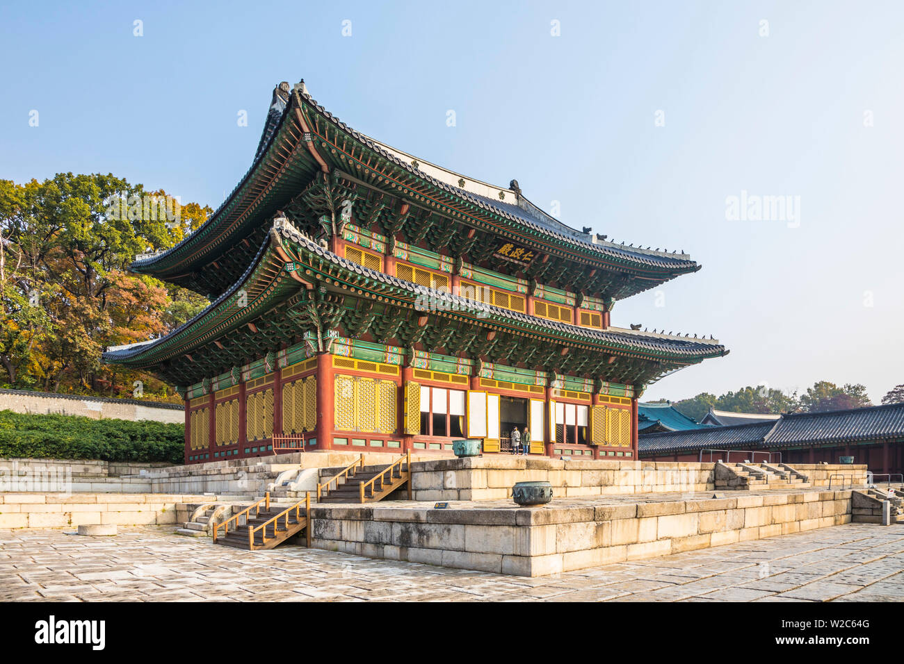 Injeongjeon (Trono Hall), hangdeokgung Palace, Seoul, Corea del Sud Foto Stock