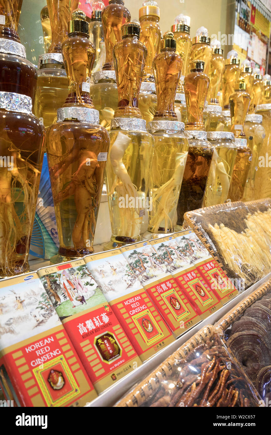 Red Ginseng coreano al mercato di Namdaemun, Seoul, Corea del Sud Foto Stock