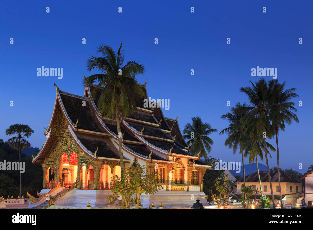 Laos, Luang Prabang (Sito UNESCO), Wat Mai tempio Foto Stock