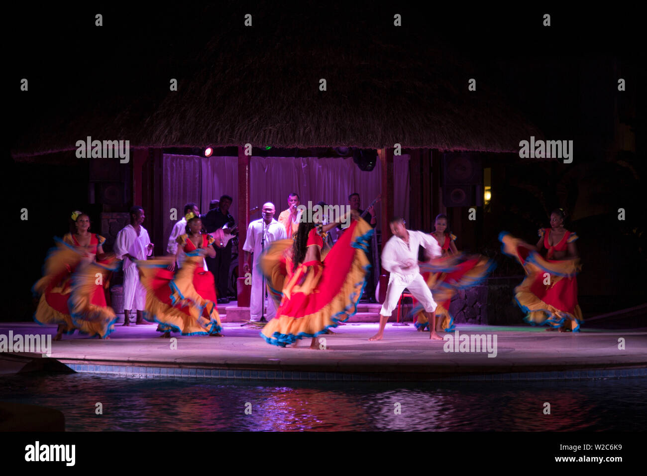 Sega di danza, Trou d'Eau Douce, Flacq, East Coast, Mauritius Foto Stock