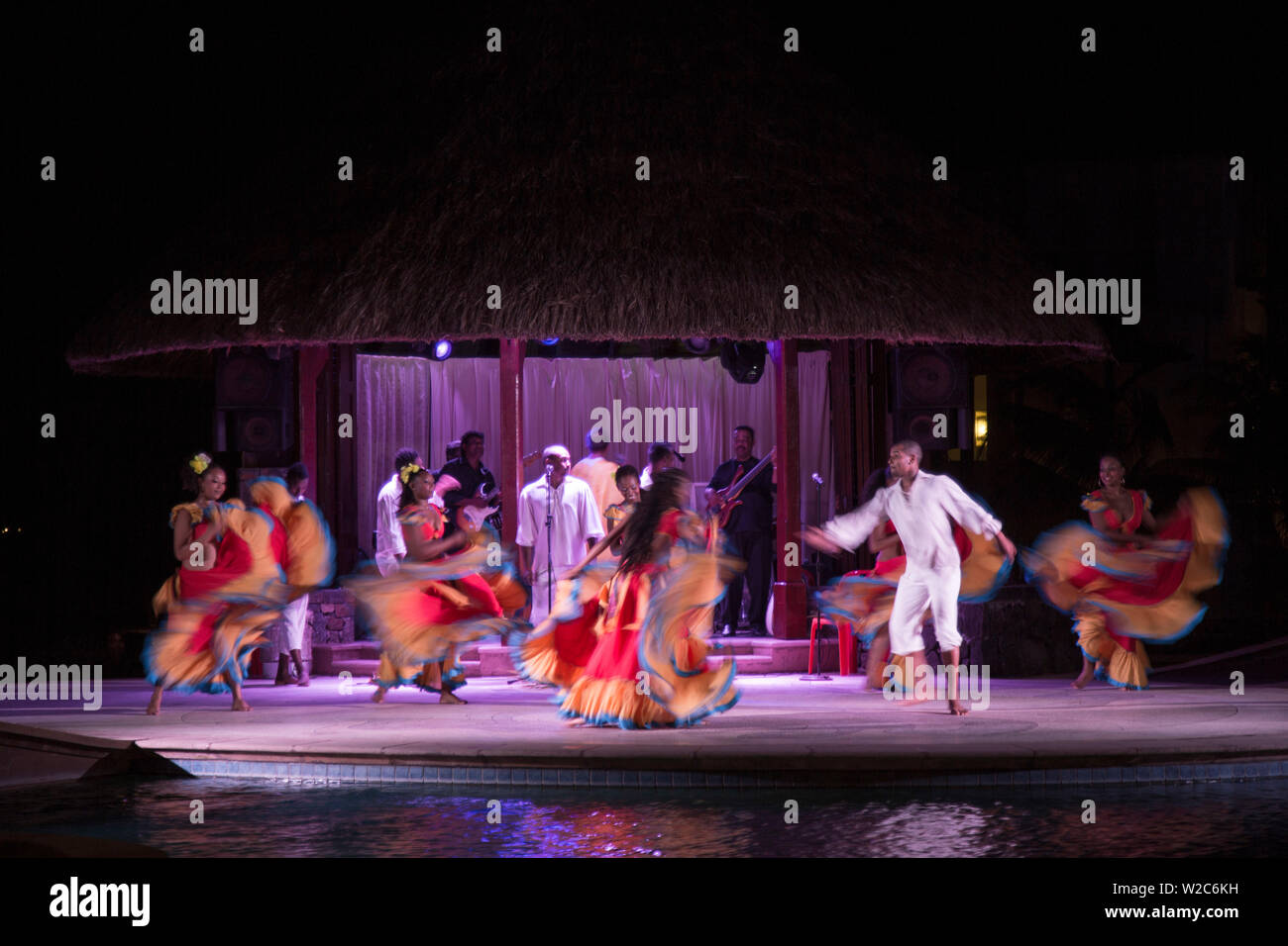 Sega di danza, Trou d'Eau Douce, Flacq, East Coast, Mauritius Foto Stock