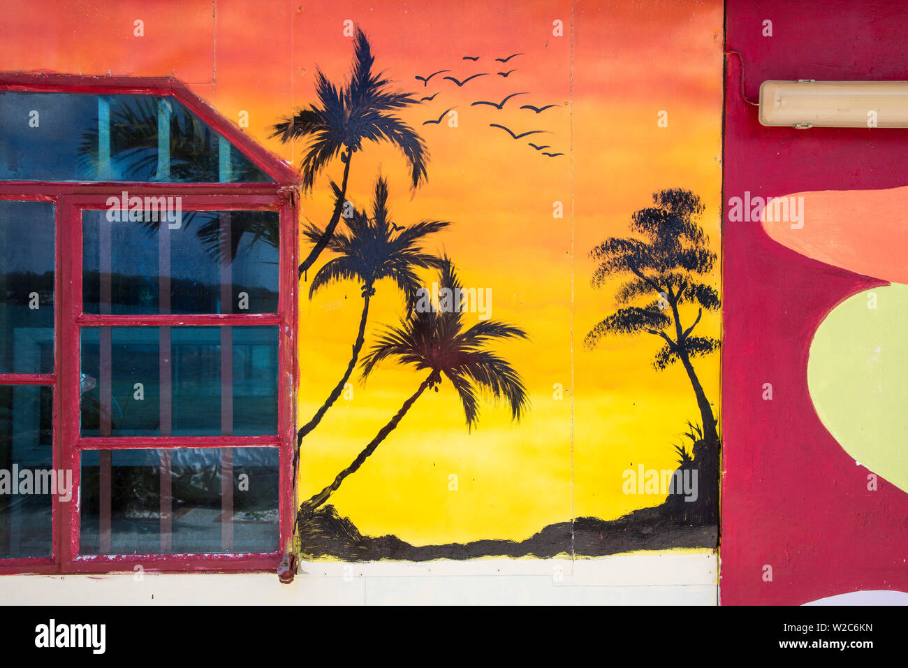 Carta murale, Trou d'Eau Douce, Flacq, East Coast, Mauritius Foto Stock