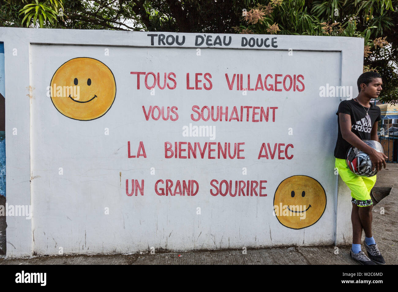 Pitture Murali, Trou d'Eau Douce, Flacq, East Coast, Mauritius Foto Stock