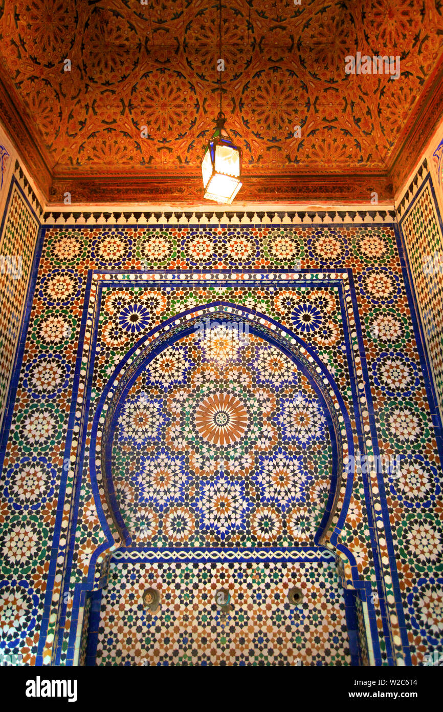 Interno di Dar Jamai Museum, Meknes, Marocco, Africa del Nord Foto Stock