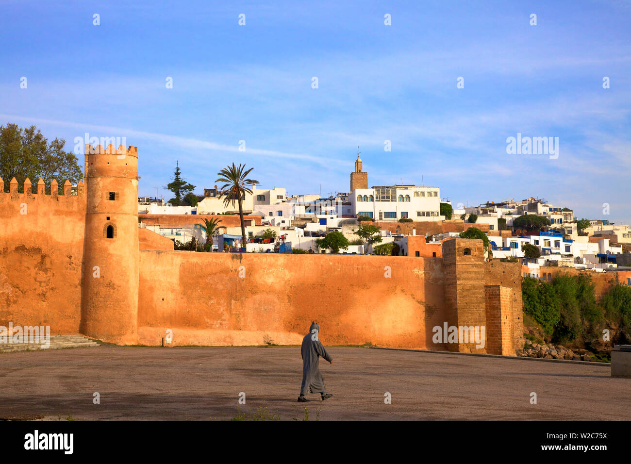 Le mura della città, Oudaia Kasbah, Rabat, Marocco, Africa del Nord Foto Stock