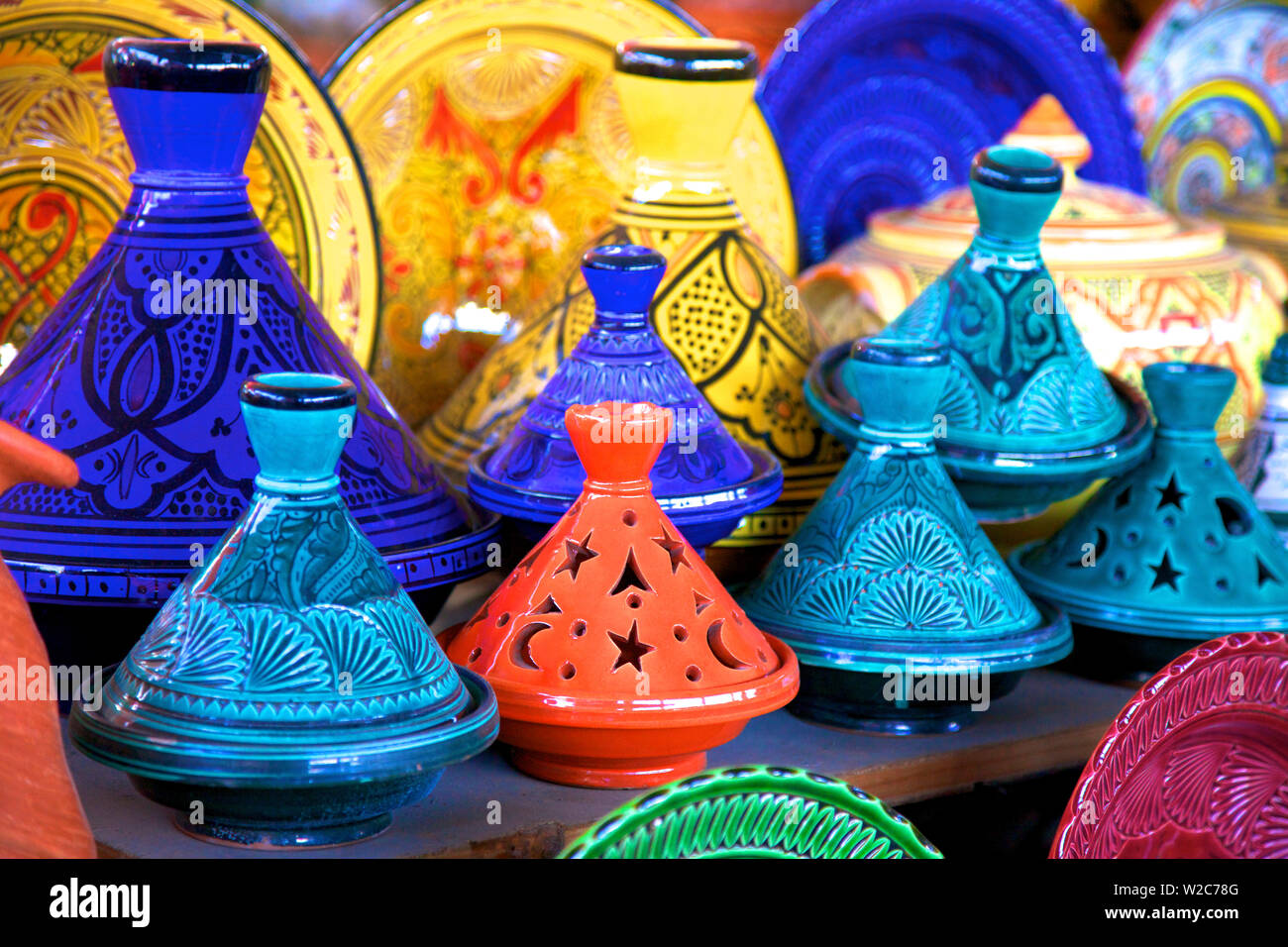 Tagine di pentole, Tangeri, Marocco, Africa del Nord Foto Stock