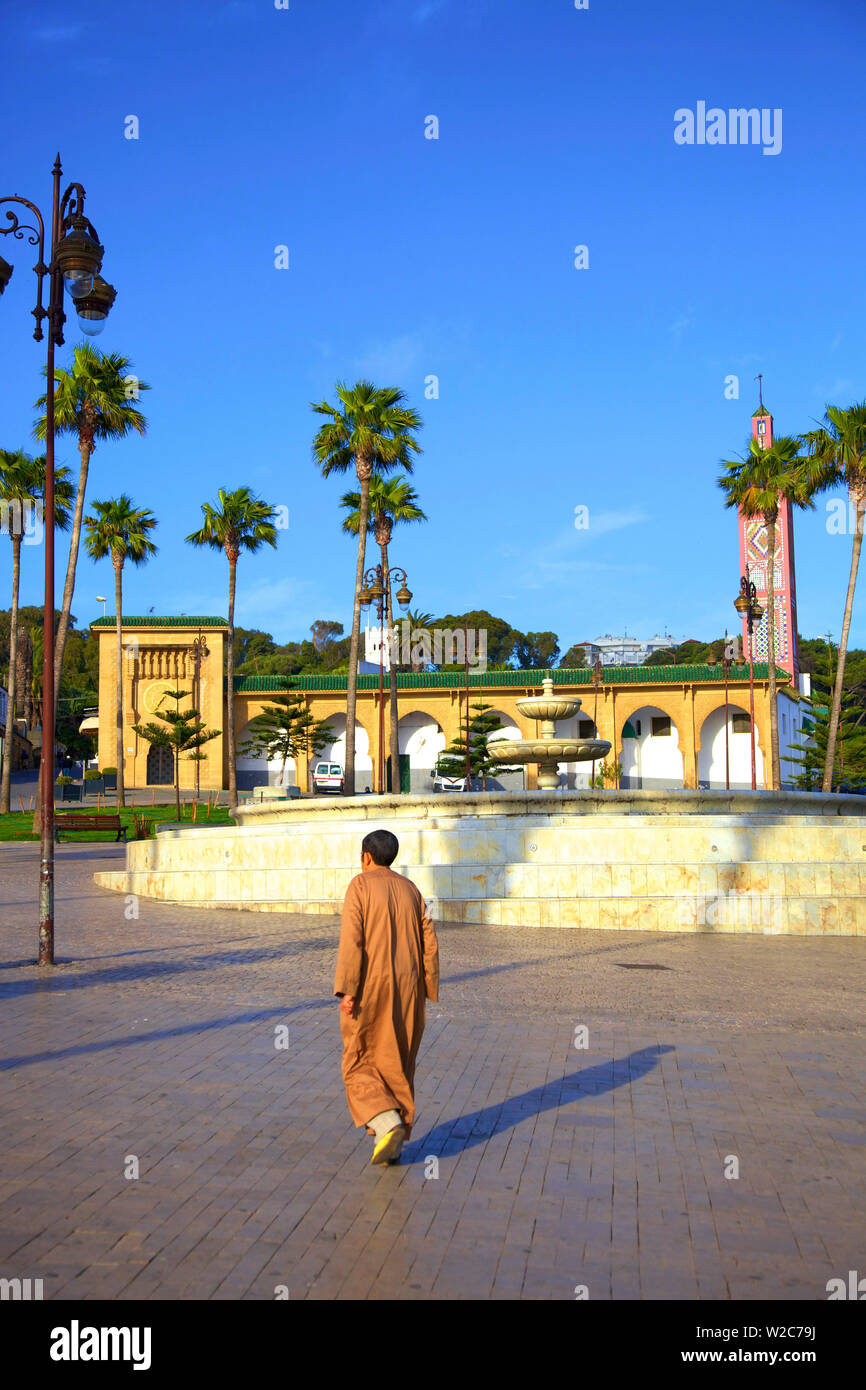 Gran Socco e moschea, Tangeri, Marocco, Africa del Nord Foto Stock