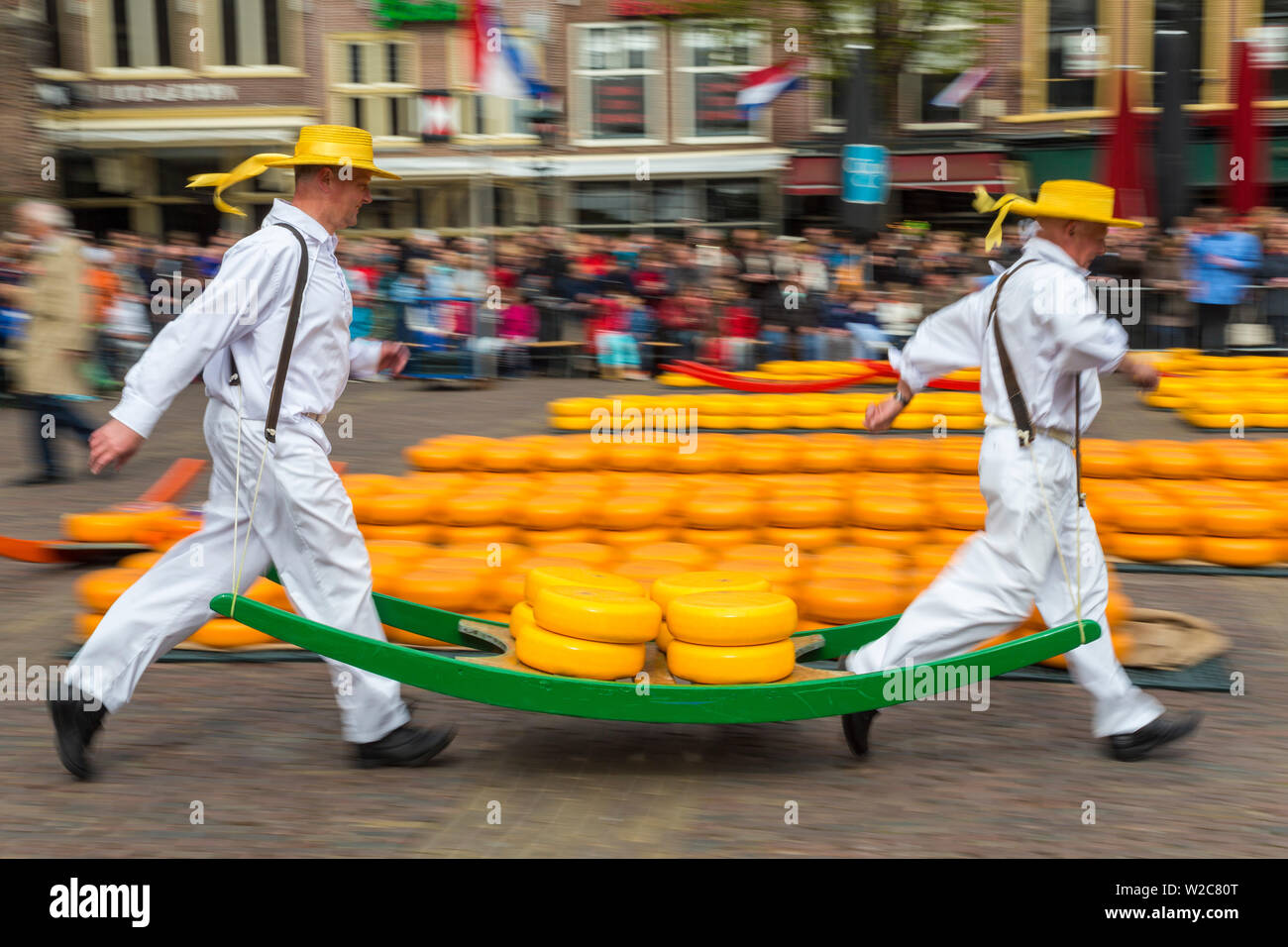 Mercato del formaggio di Alkmaar, Alkmaar, Holland, Paesi Bassi Foto Stock