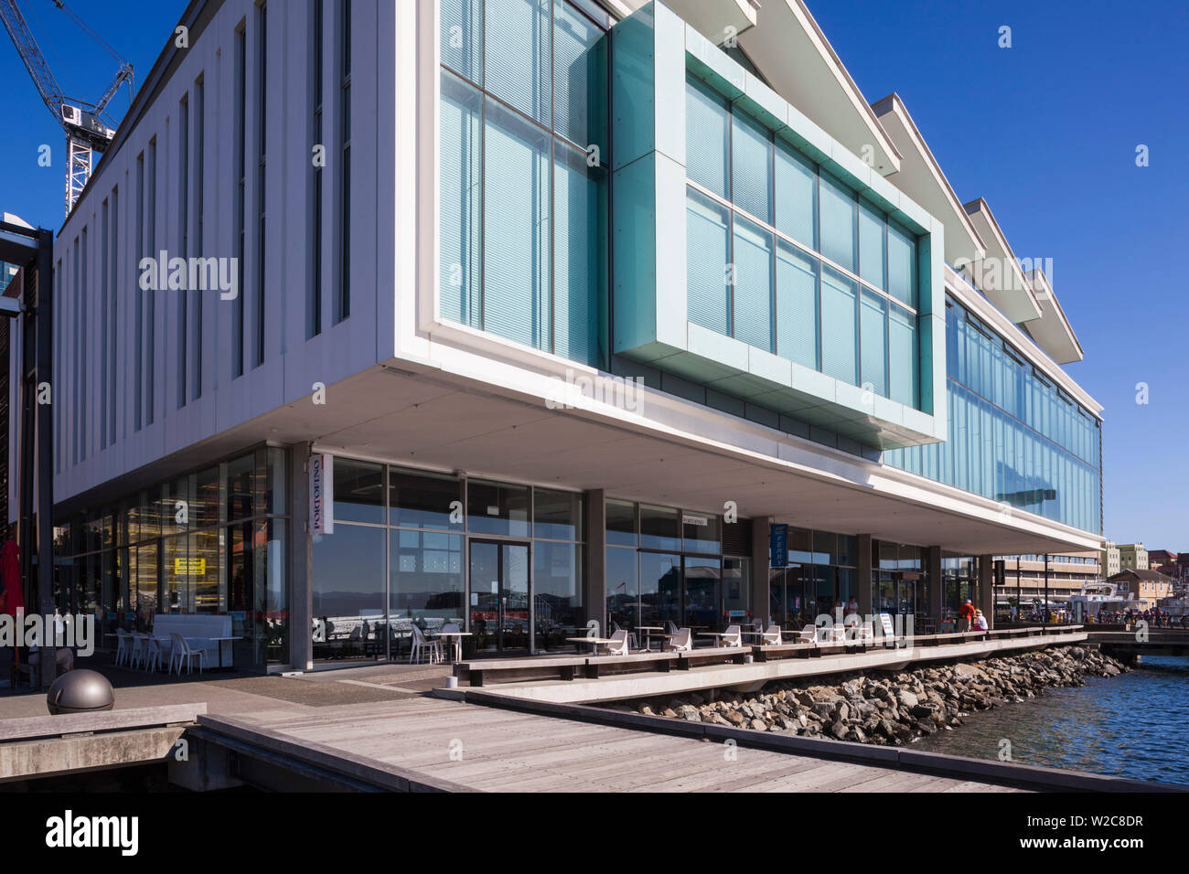 Nuova Zelanda, Isola del nord, Wellington, Waterfront, Meridian Energy Building Foto Stock
