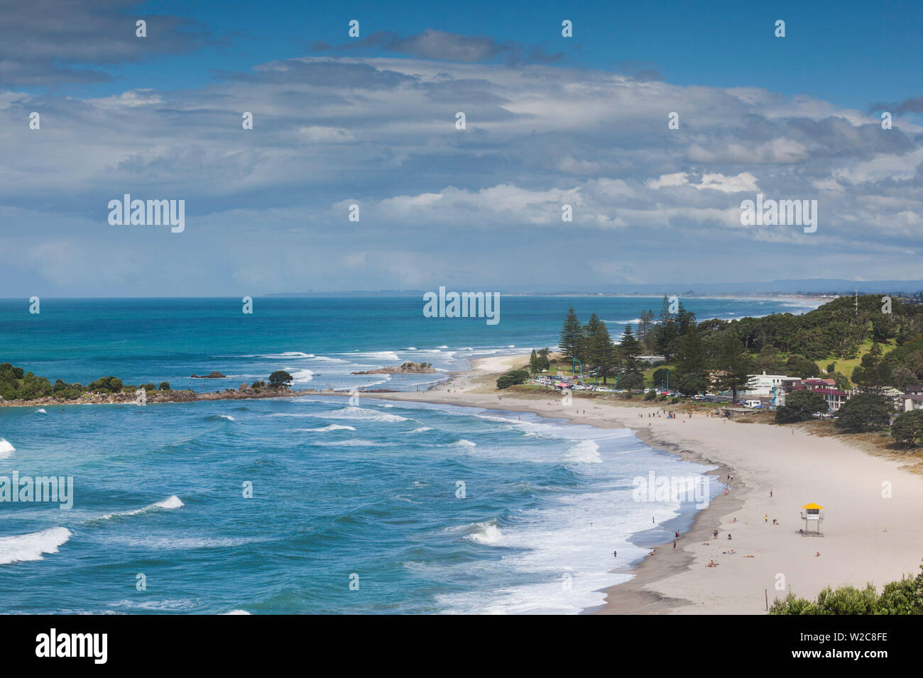 Nuova Zelanda, Isola del nord, Mt. Manganui, il monte spiaggia principale, vista in elevazione Foto Stock