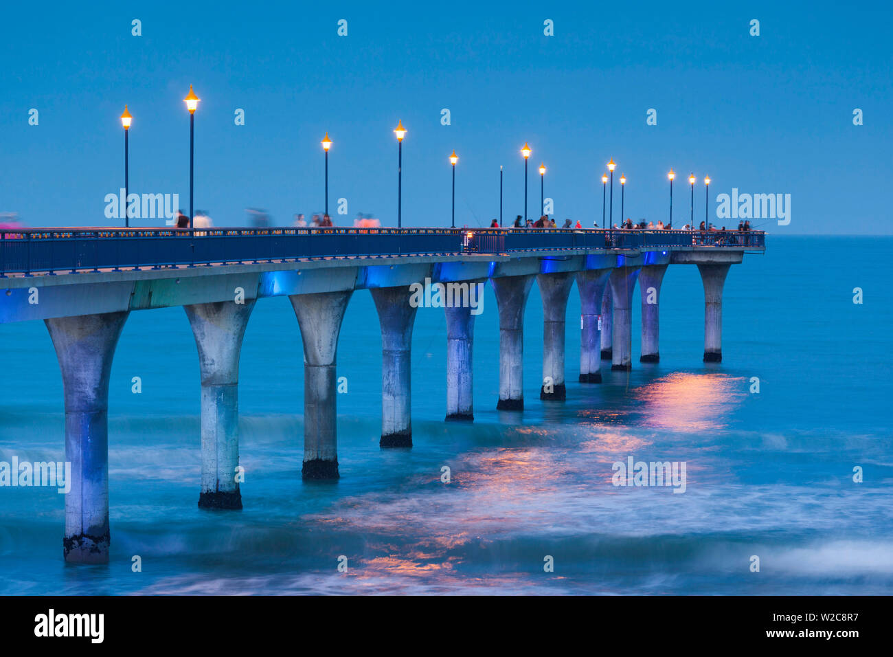 Nuova Zelanda, Isola del Sud, Christchurch-New Brighton, Christchurch Pier, crepuscolo Foto Stock