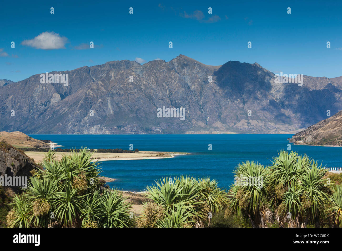 Nuova Zelanda, Isola del Sud, Otago, Wanaka-area, Lago Hawea Foto Stock