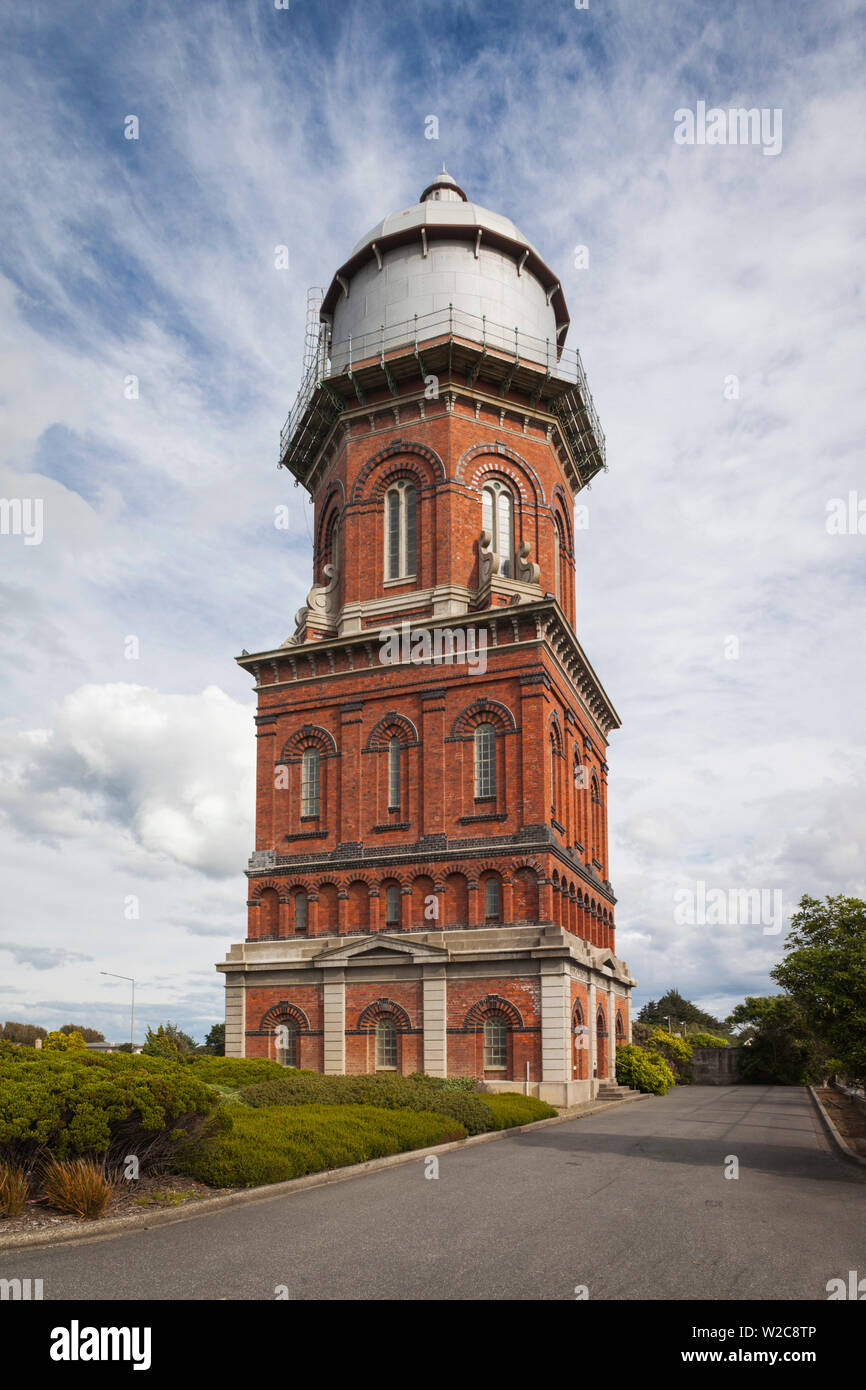 Nuova Zelanda, Isola del Sud, Southland, Invercargill, il Water Tower, costruito 1888 Foto Stock