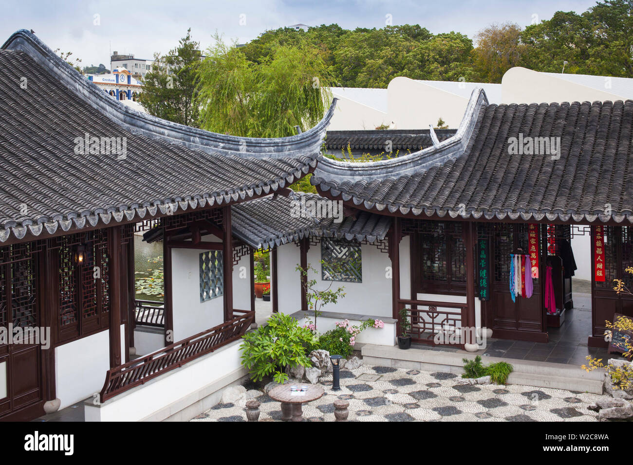 Nuova Zelanda, Isola del Sud, Otago, Dunedin, Dunedin Giardini Cinesi, sala principale Foto Stock