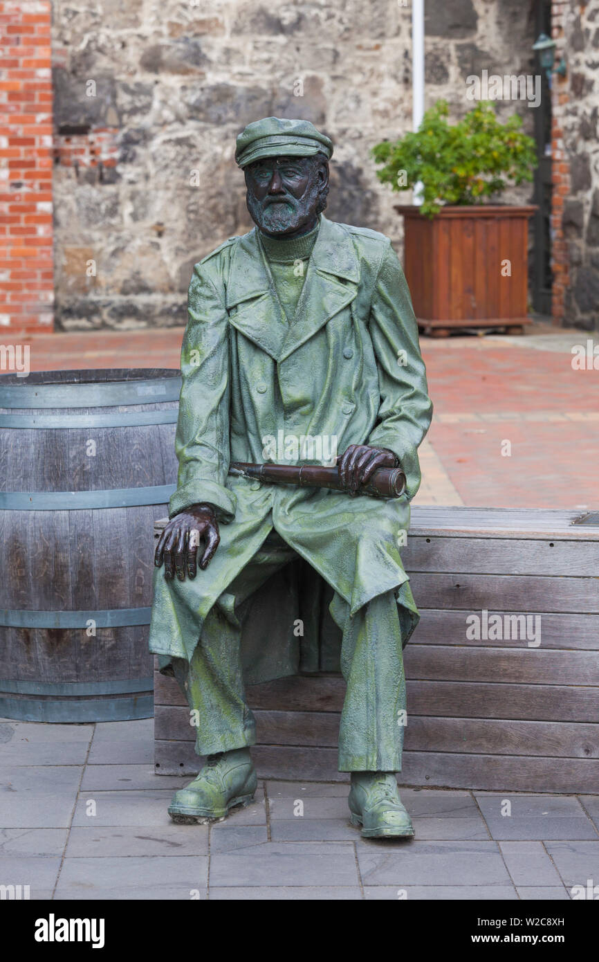 Nuova Zelanda, isola del sud, Canterbury, Timaru, luogo del patrimonio, statua del capitano Henry Caino Foto Stock