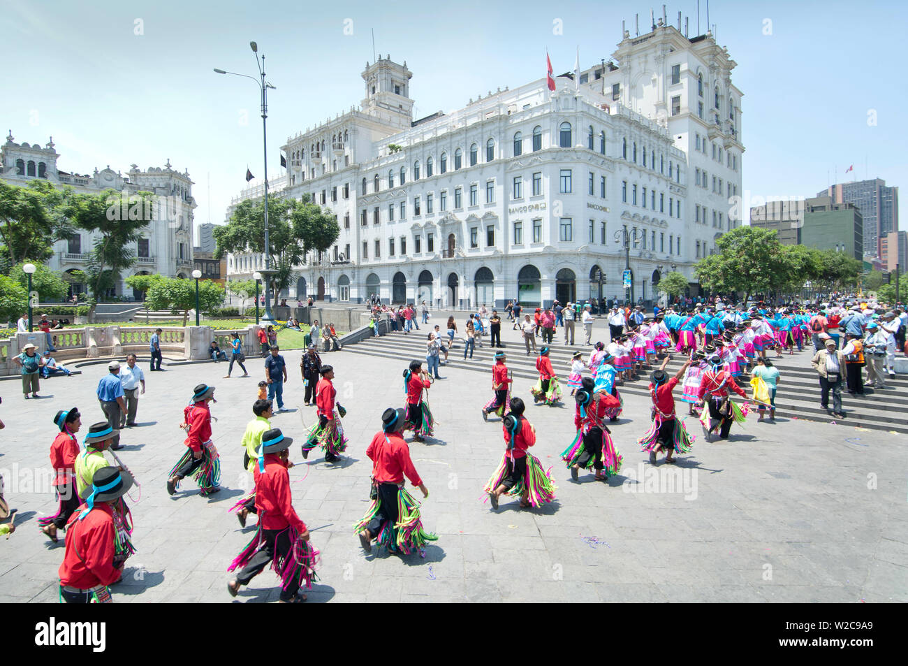 Il Perù, Lima, Piazza San Martin, Carnevale Ayacuchano, regione di Ayacucho, il Festival tradizionale Foto Stock