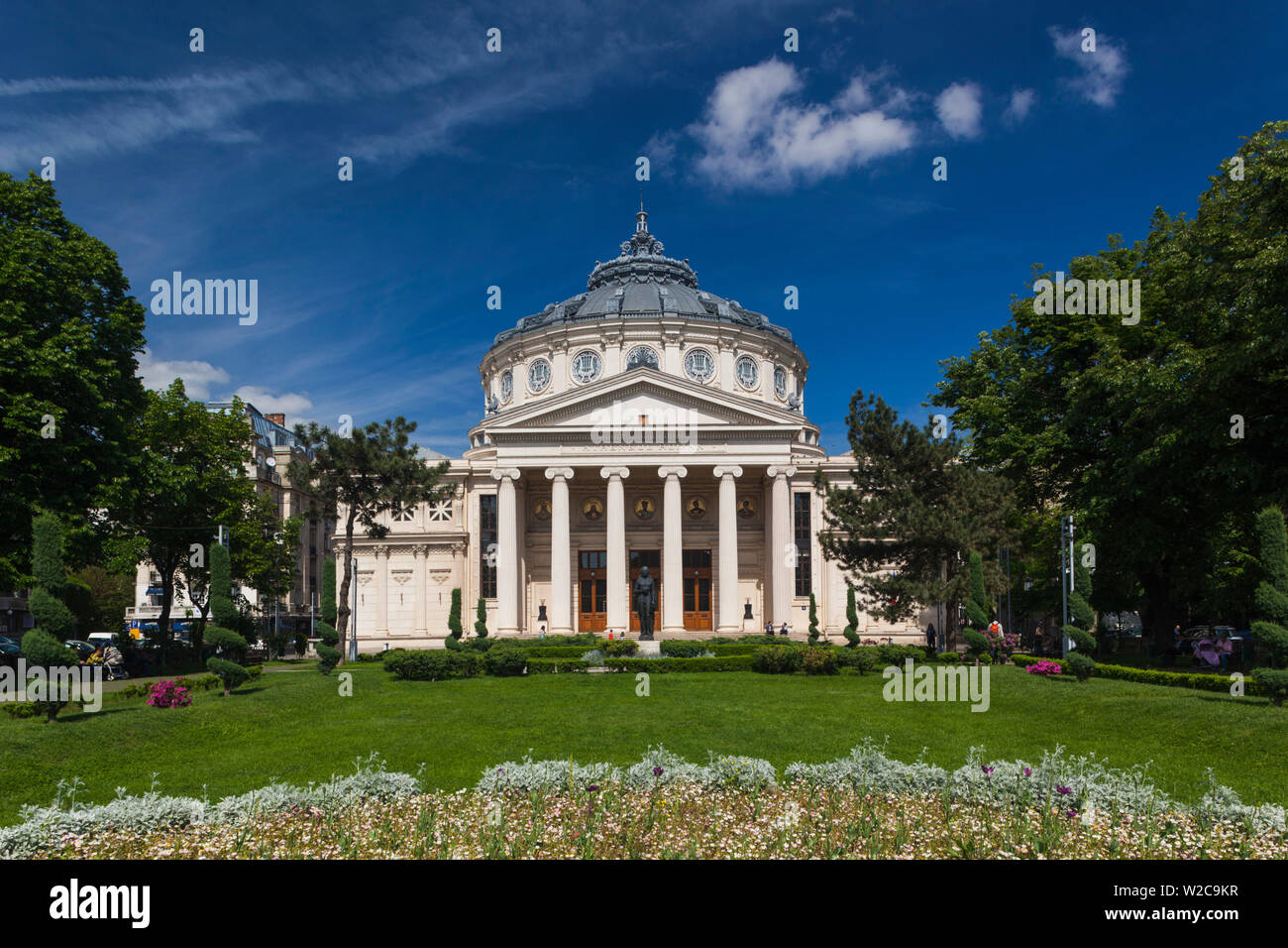 La Romania, Bucarest, Ateneo Rumeno, esterna Foto Stock