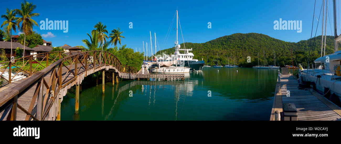 Caraibi, St Lucia Marigot, Marigot Bay, Marina Foto Stock