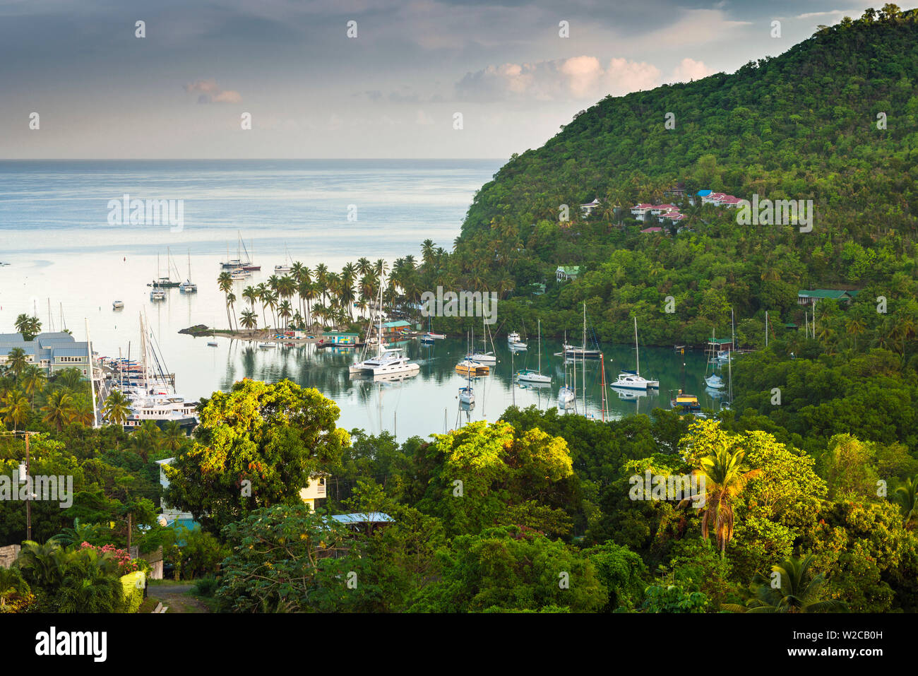 Caraibi, St Lucia Marigot, Marigot Bay Foto Stock