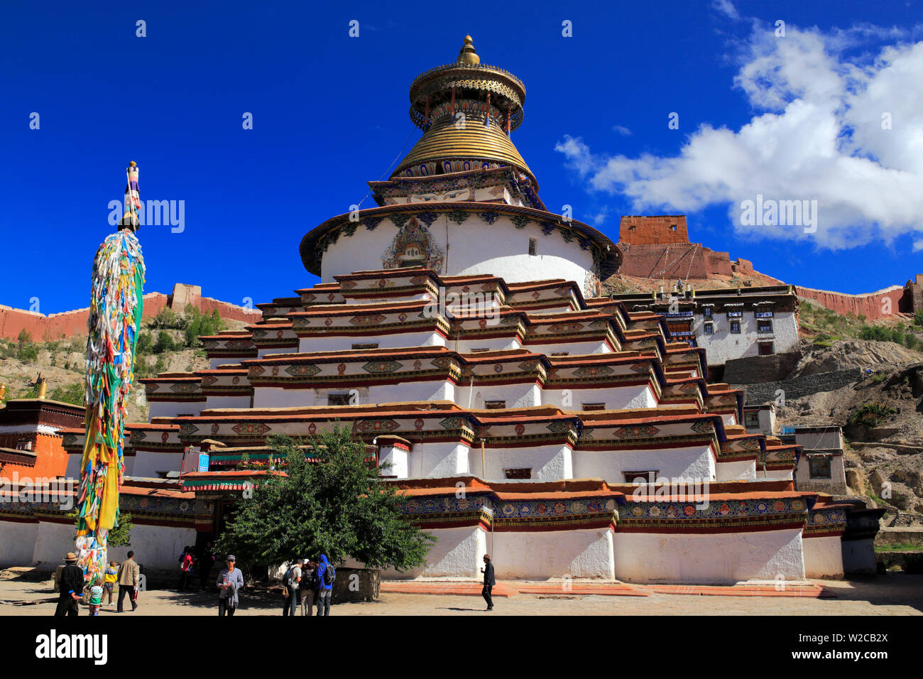 Stupa Kumbum (1439), il Monastero Palcho (Pelkor contese, Shekar Gyantse), Gyantse County, Prefettura di Shigatse, nel Tibet, Cina Foto Stock