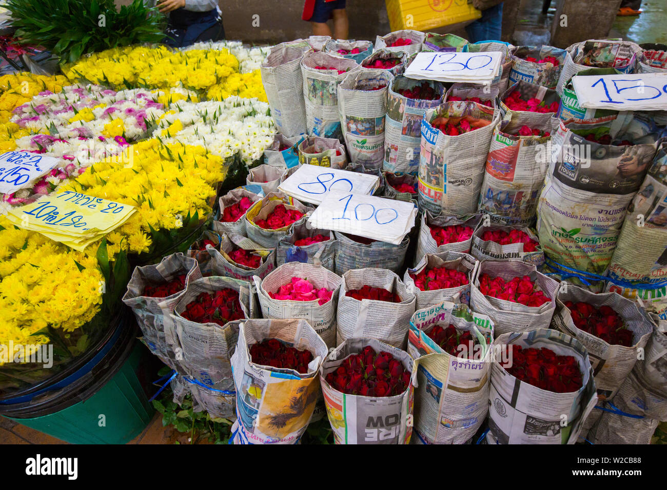 Il mercato dei fiori, Bangkok, Thailandia Foto Stock