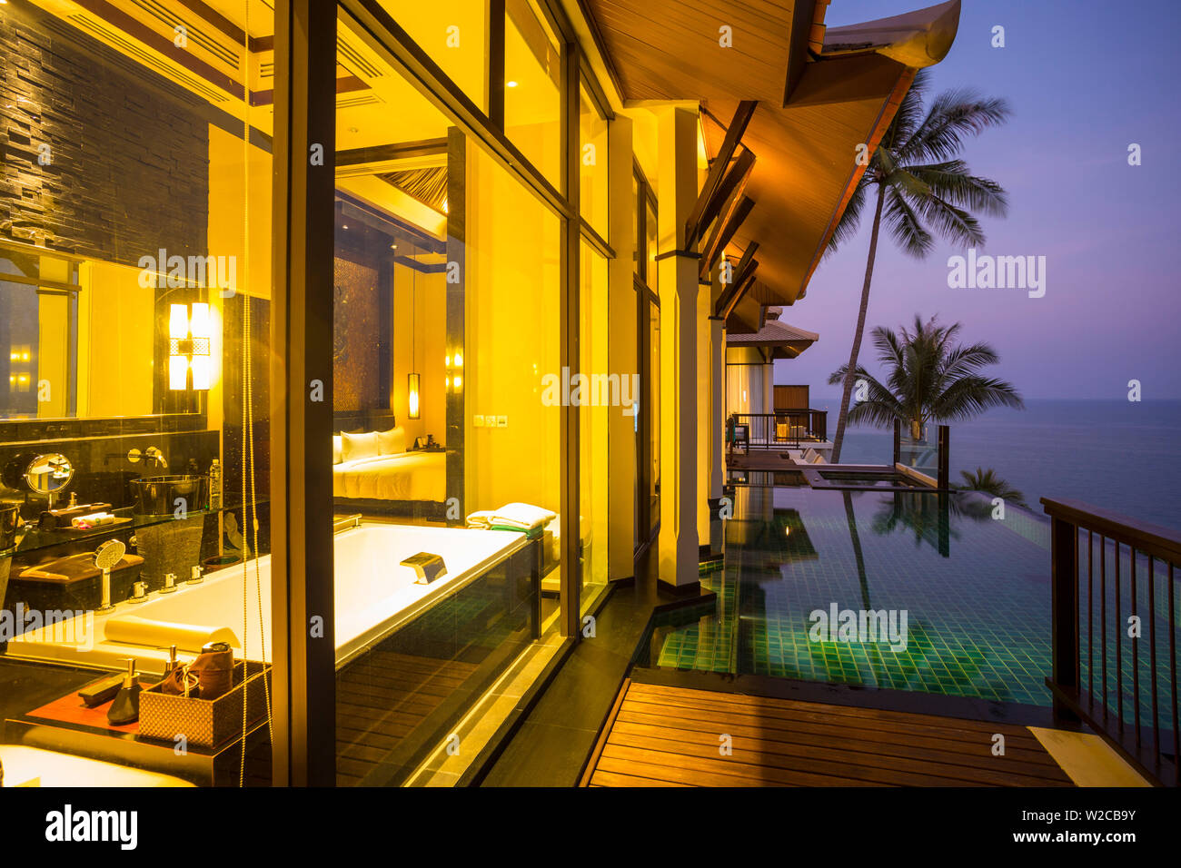 Villa con piscina al Banyan Tree resort, Koh Samui, Thailandia Foto Stock