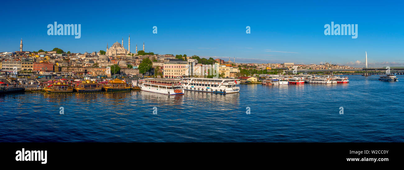 Turchia, Istanbul, Sultanahmet, il Golden Horn, Moschea Suleymaniye Foto Stock