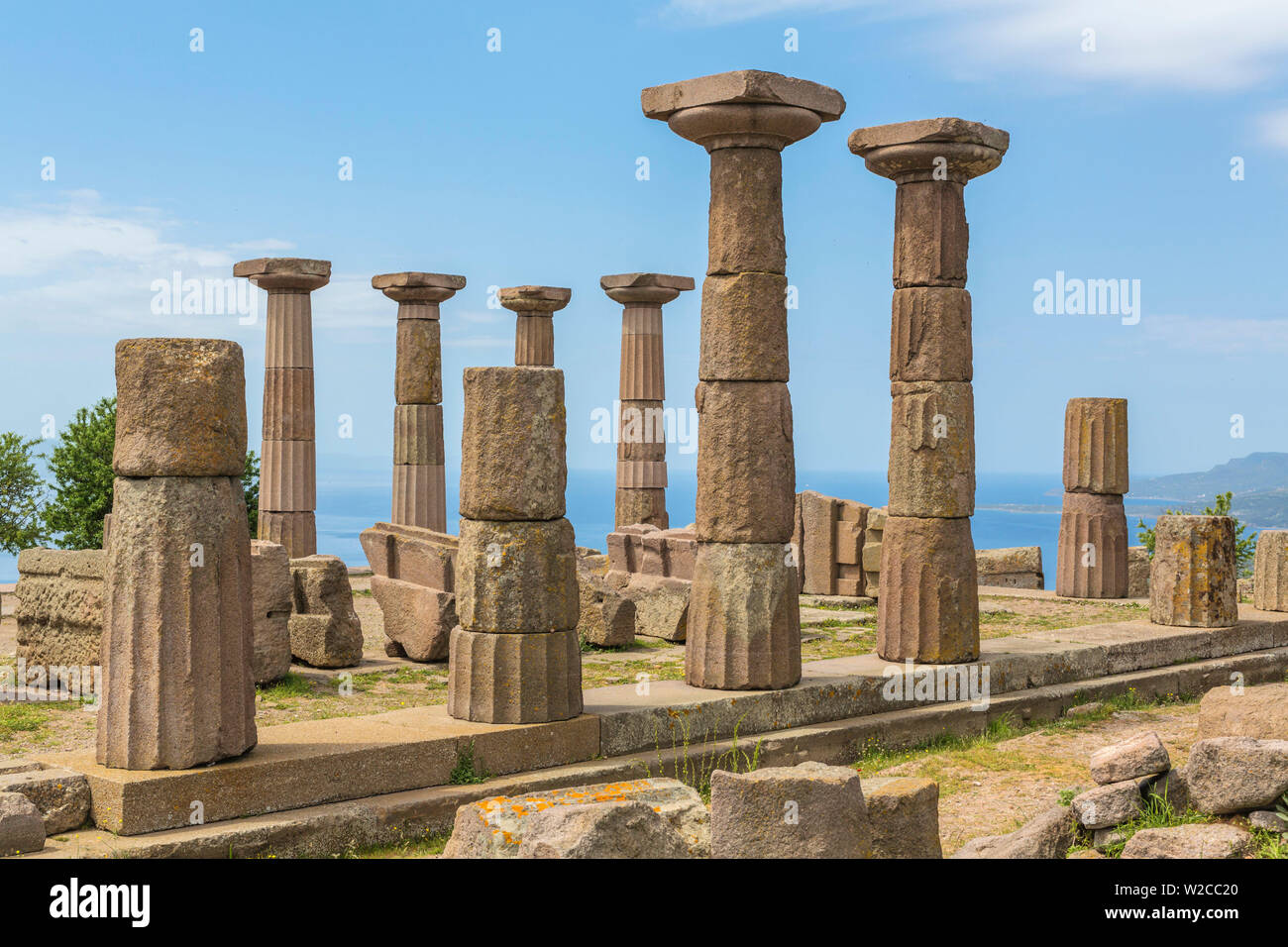 Tempio dorico di Athena (530 BC), Assos, Canakkale Provincia, Turchia Foto Stock