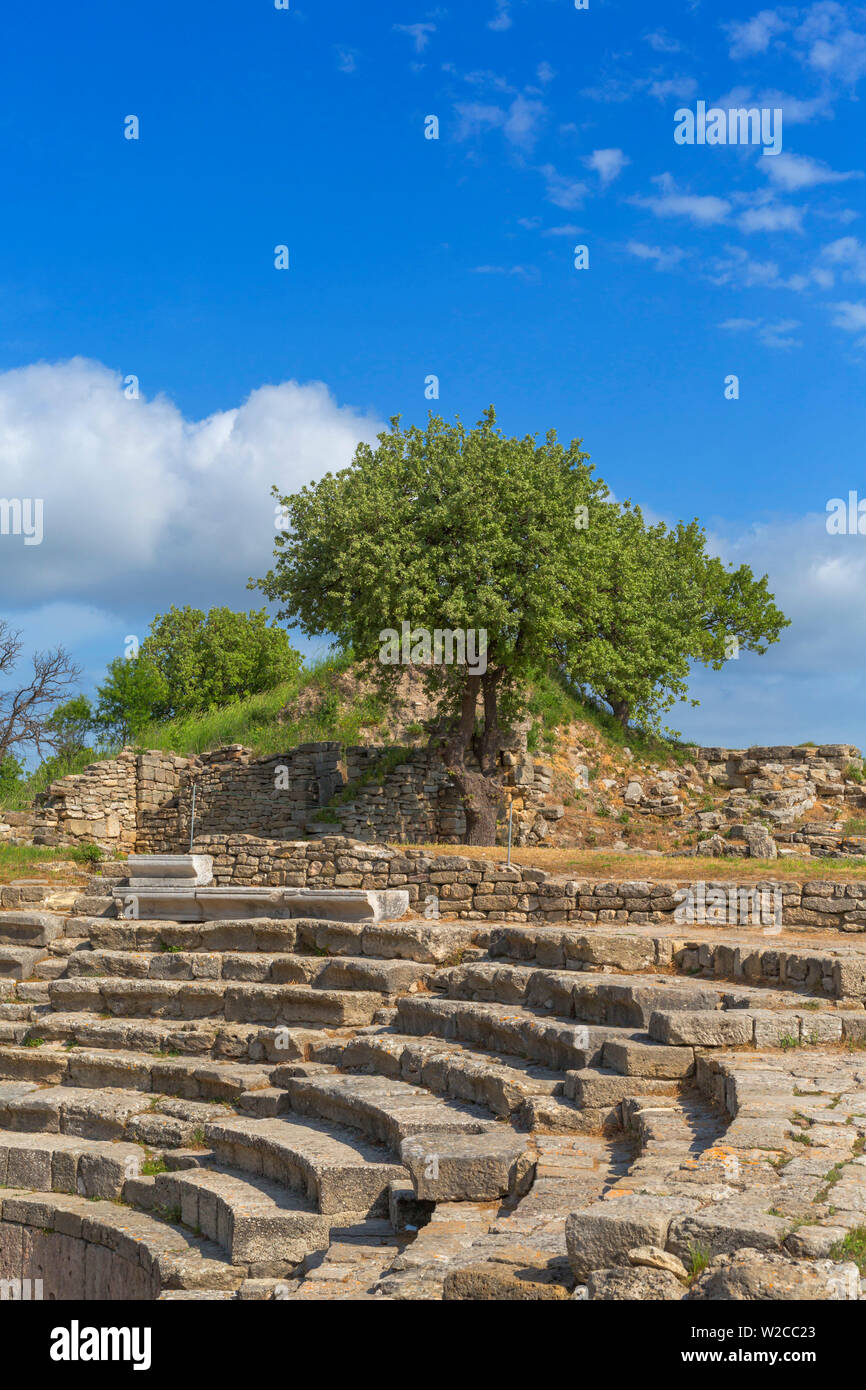 Odeon, resti di antiche Troy, Canakkale Provincia, Turchia Foto Stock Odeon, resti di antiche Troy, Canakkale Provincia, Turchia Foto Stock