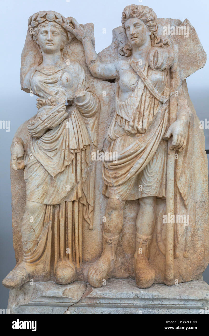 Scultura ellenistica nel museo di archeologia, Aphrodisias, Aydin Provincia, Turchia Foto Stock