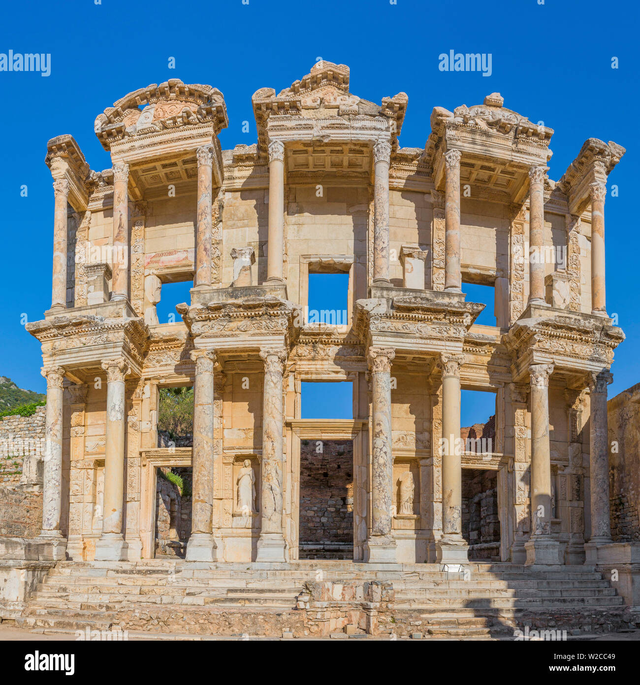 Biblioteca di Celso, resti di antiche Efeso, Selcuk, provincia di Izmir, Turchia Foto Stock