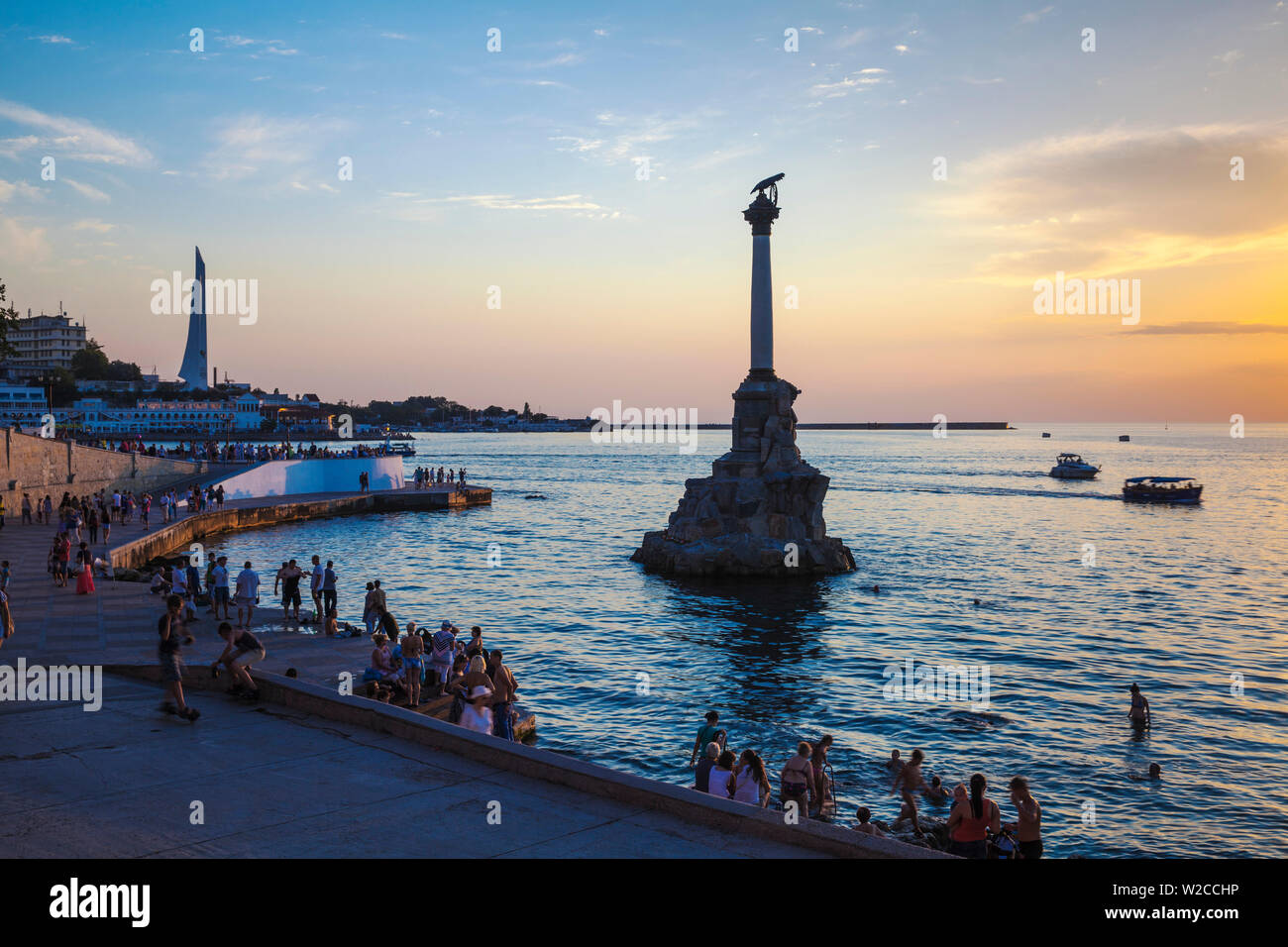 Ucraina, Crimea, Sebastopoli, colonna Eagle - Monumento alle navi passeggere Foto Stock
