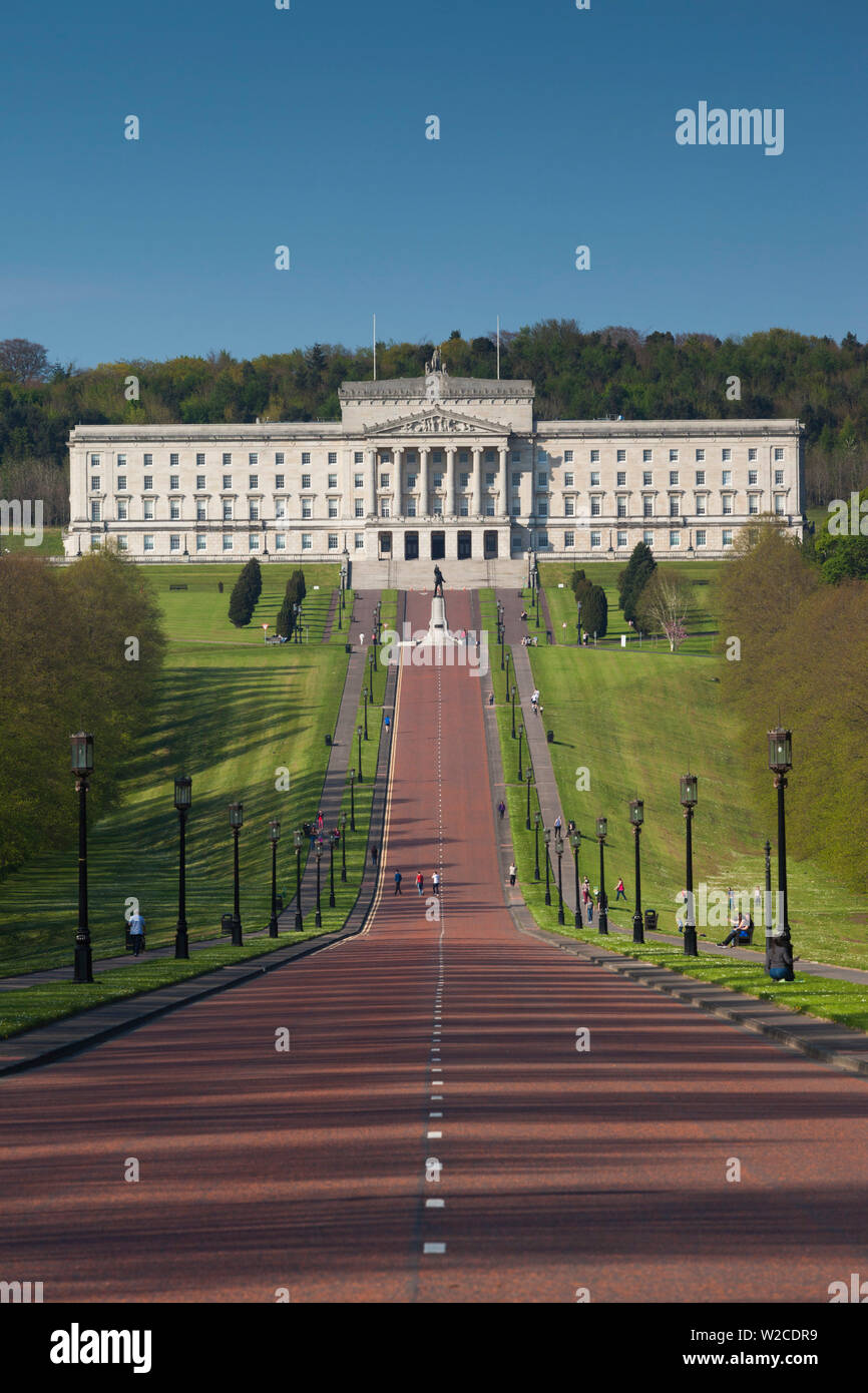 Regno Unito e Irlanda del Nord, Belfast, Stormont, il Parlamento dell'Irlanda del Nord, esterna Foto Stock