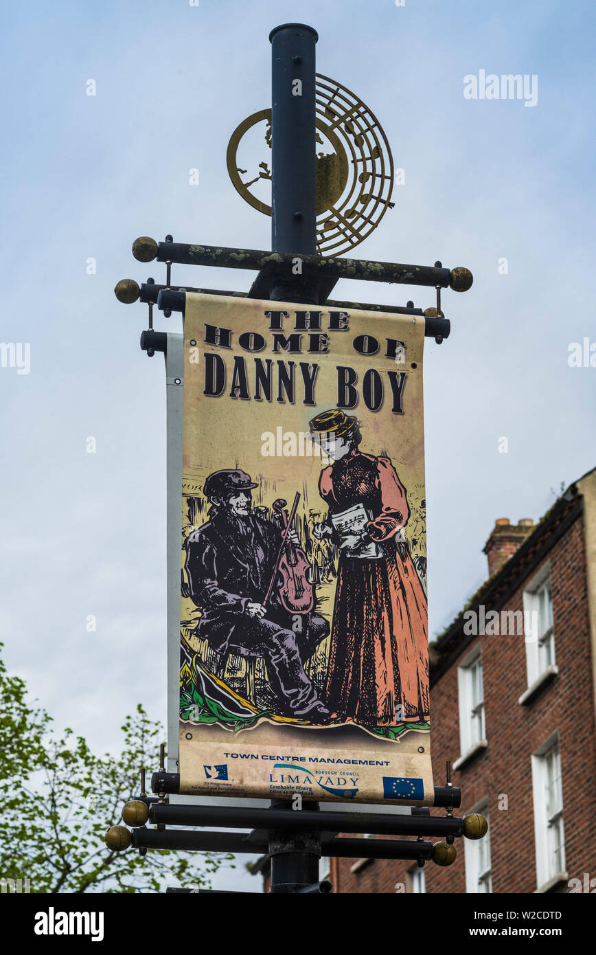 Regno Unito e Irlanda del Nord, nella contea di Londonderry, Limavady, casa del compositore di Danny Boy, Jane Ross, 1810-1879, poster Foto Stock