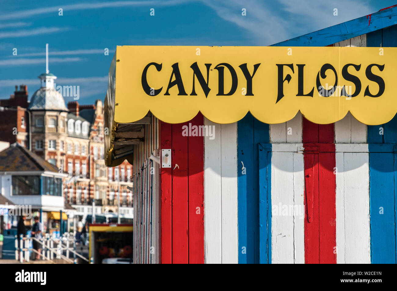 Regno Unito, Dorset, Jurassic Coast, Weymouth, Main Beach, rinfreschi hut Foto Stock