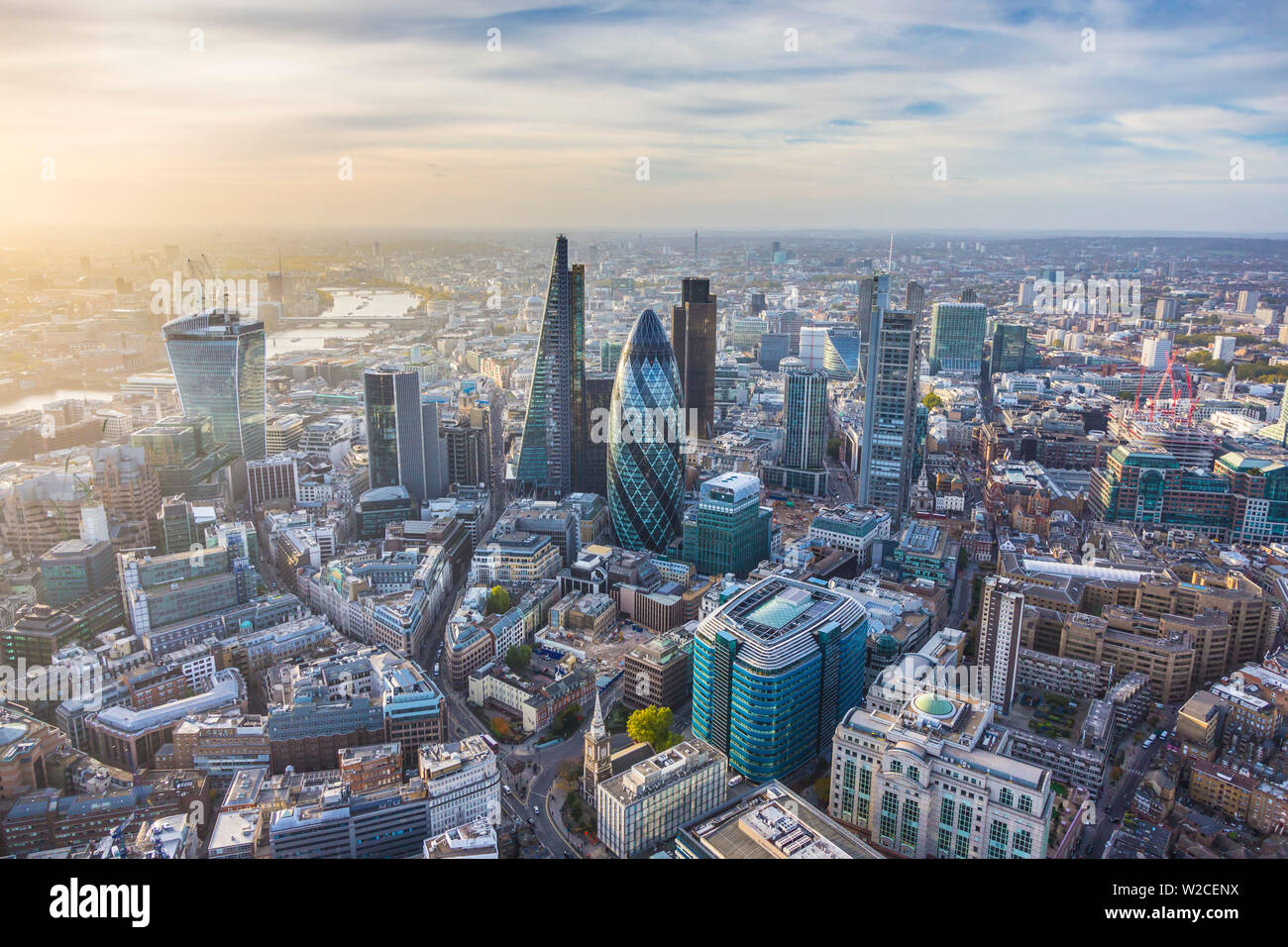 Vista aerea da elicottero, Londra, Inghilterra Foto Stock