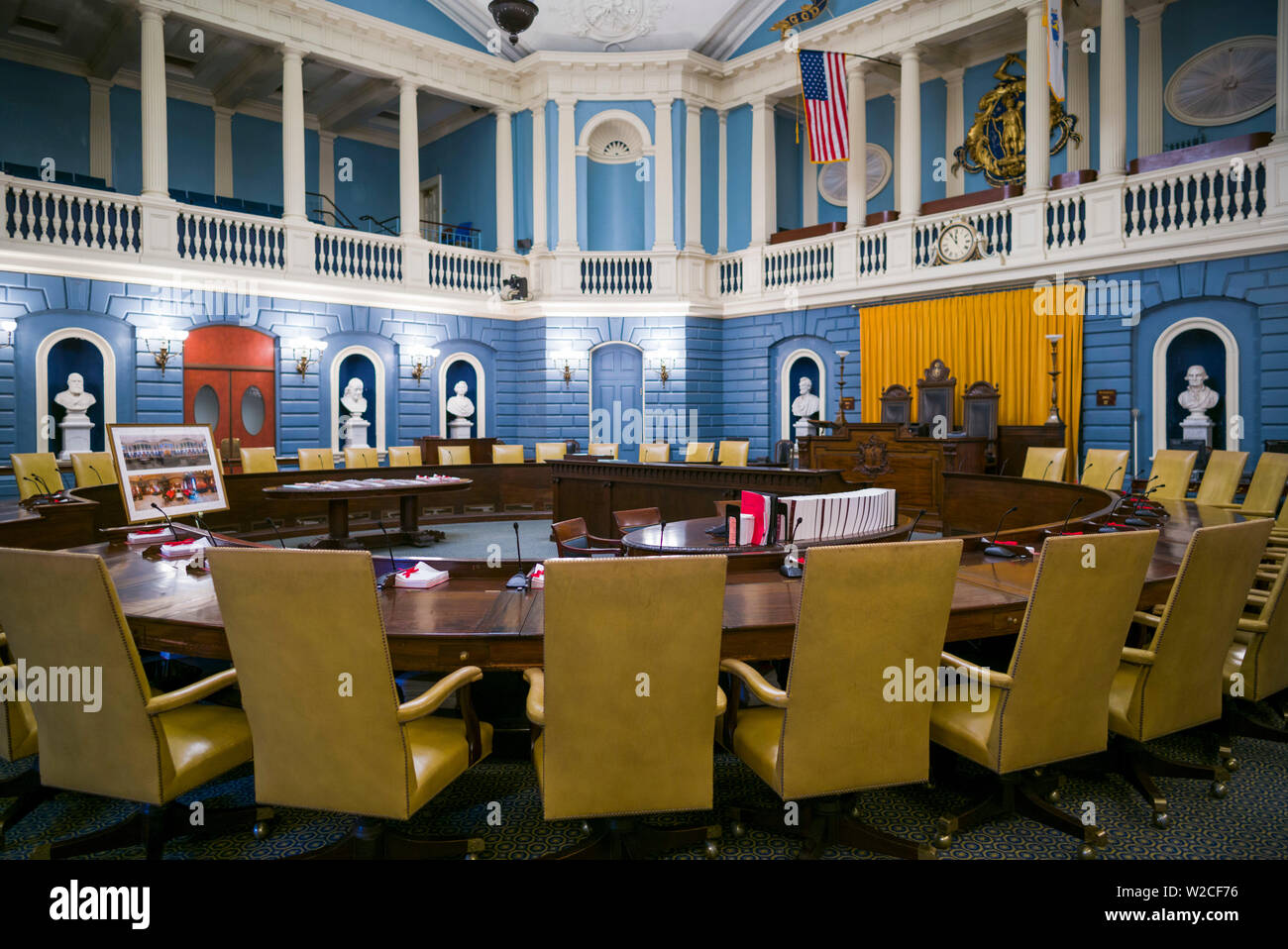 Stati Uniti d'America, Massachusetts, Boston, Massachusetts State House, membro della Camera del Senato Foto Stock