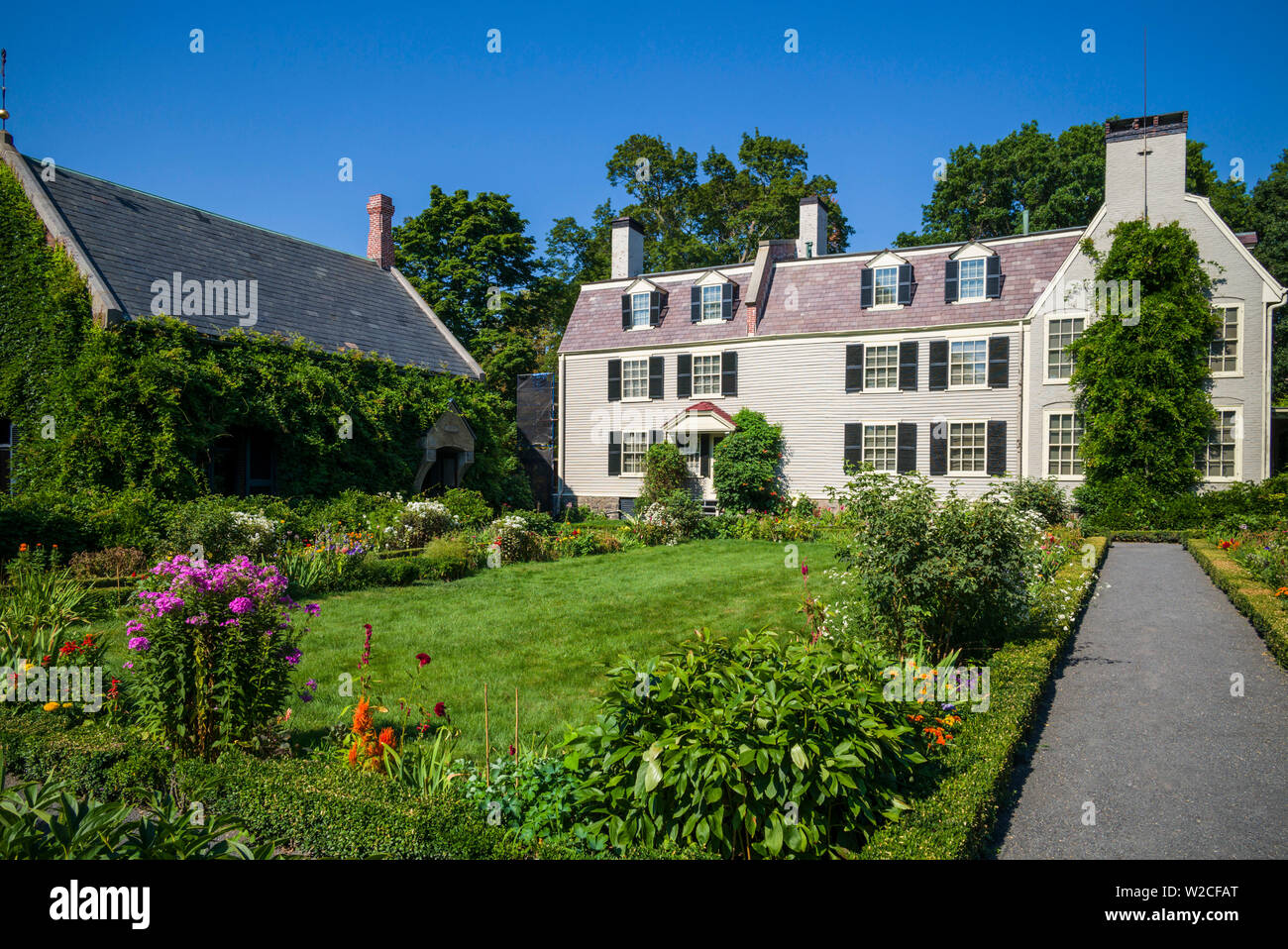 Stati Uniti d'America, Massachusetts, Quincy Adams National Historical Park, la vecchia casa in pace campo, ex casa del Presidente John Adams Foto Stock