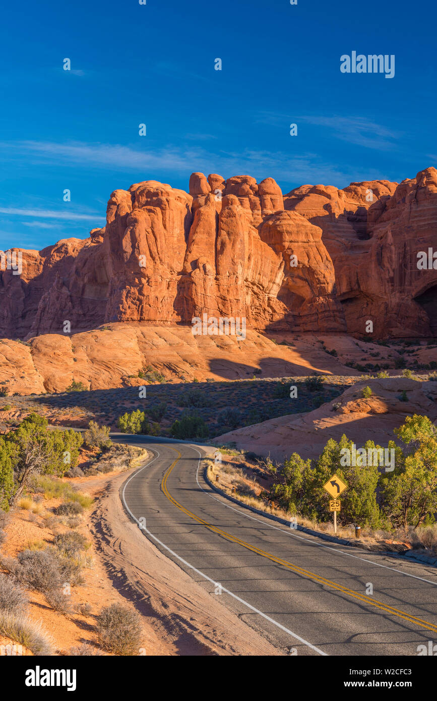 Stati Uniti d'America, Utah, Arches National Park, la strada di Windows Foto Stock