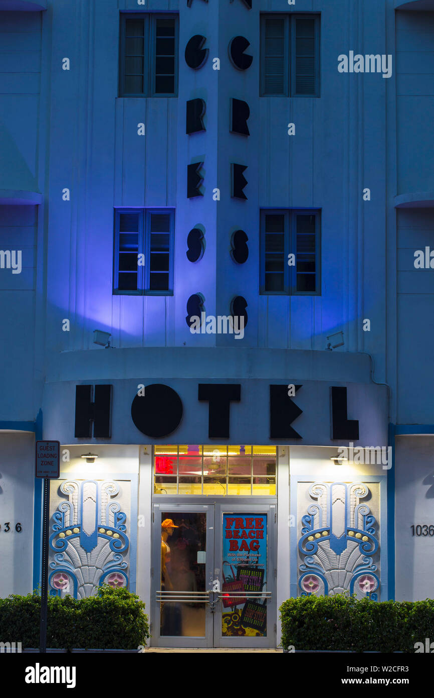 U.S.A, Miami Miami Beach South Beach Ocean Drive, Congress Hotel Foto Stock