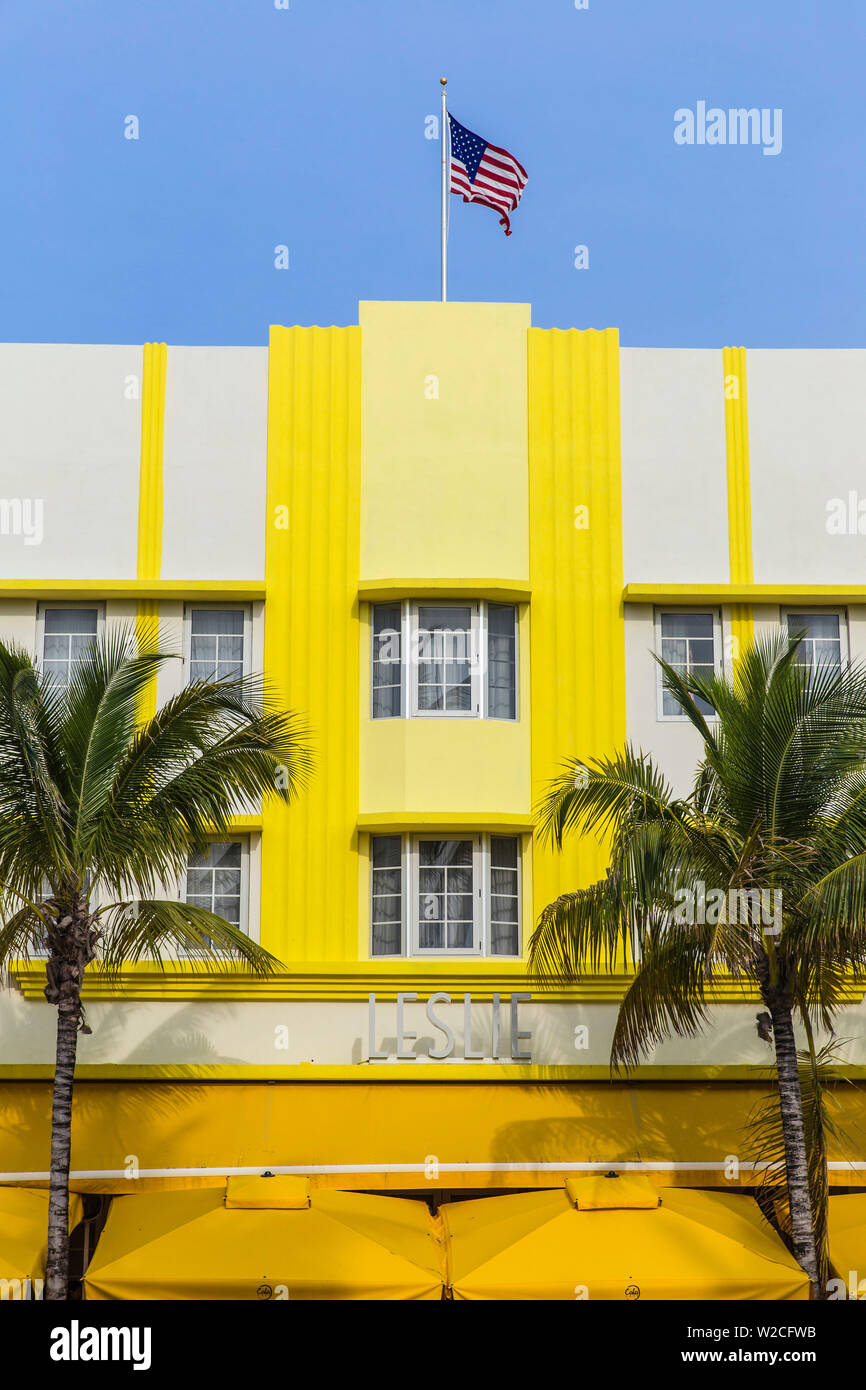 U.S.A, Miami Miami Beach South Beach Ocean Drive, Leslie Hotel Foto Stock