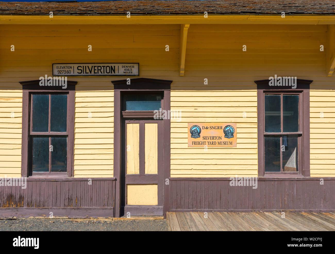 Stati Uniti d'America, Colorado, Silverton, Stazione Ferroviaria per la Durango e Silverton Narrow Gauge Railroad Foto Stock