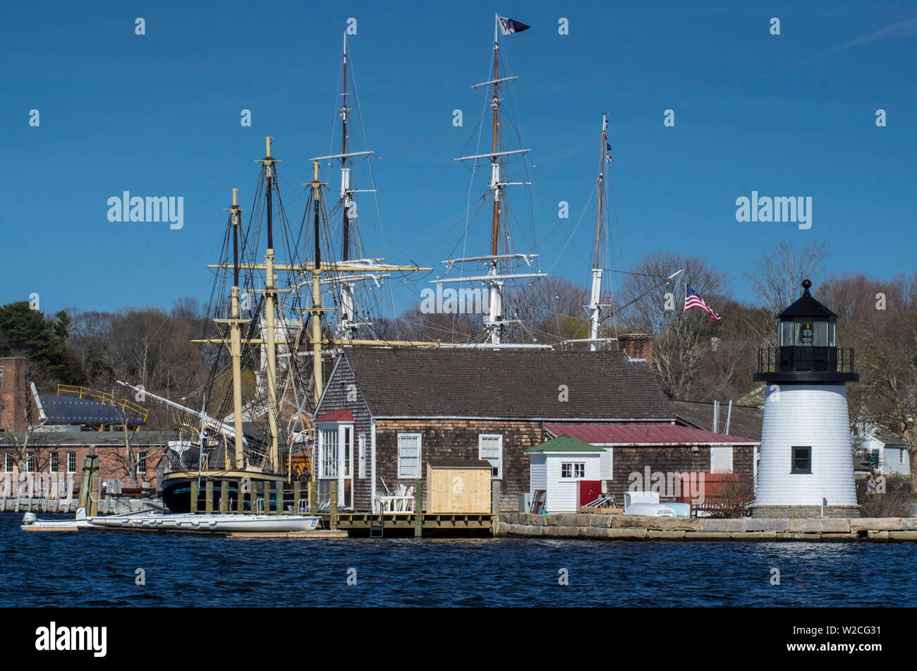 Stati Uniti d'America, Connecticut, mistica, vista di Mystic Seaport Foto Stock