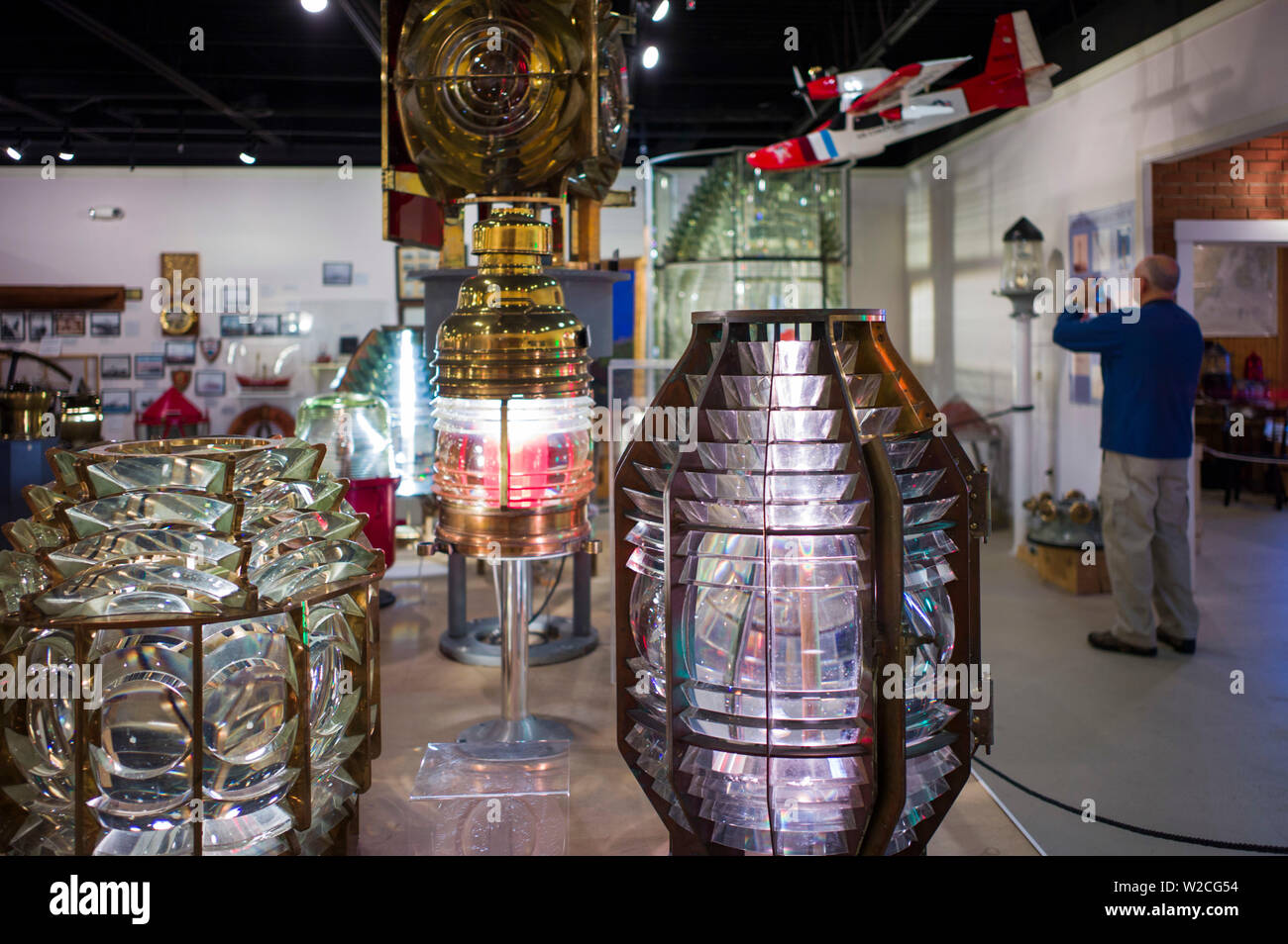 Stati Uniti d'America, Maine, Rockland, Maine Faro Museo, lente di Fresnel Foto Stock