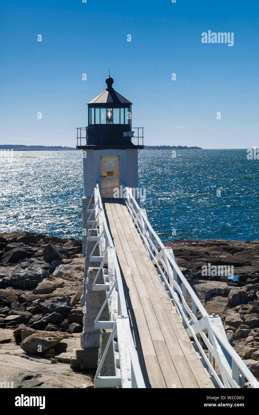 Stati Uniti d'America, Maine, Port Clyde, Marshall Point Lighthouse Foto Stock
