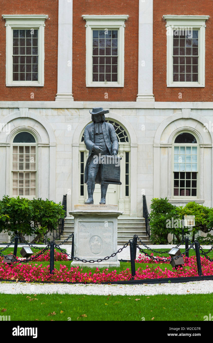 Stati Uniti d'America, Pennsylvania, Philadelphia, William Penn statua da Pennsylvania Hospital, il più antico ospedale negli Stati Uniti Foto Stock