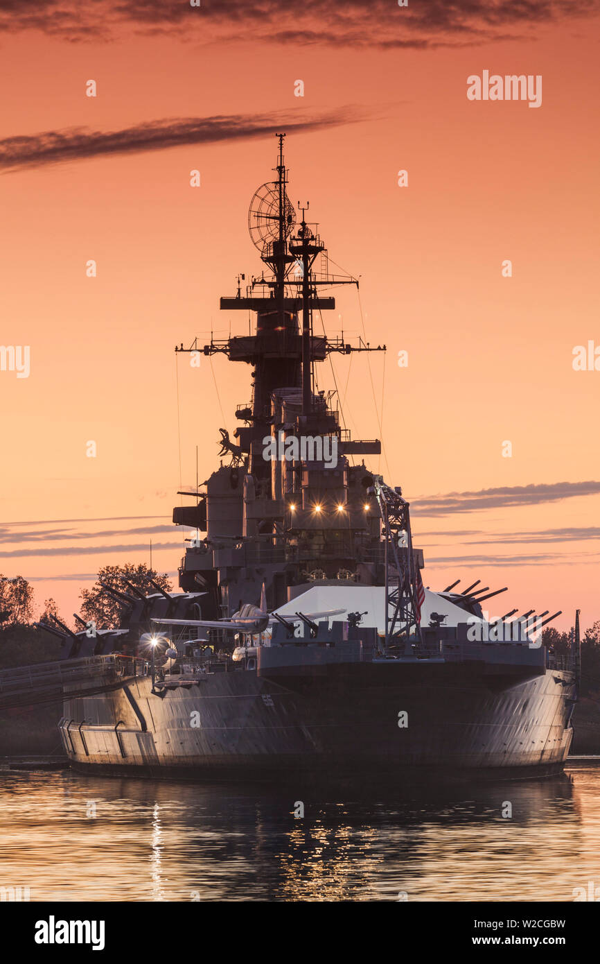 Stati Uniti d'America, North Carolina, Wilmington, la Nave da Guerra USS North Carolina, BB-55 Foto Stock