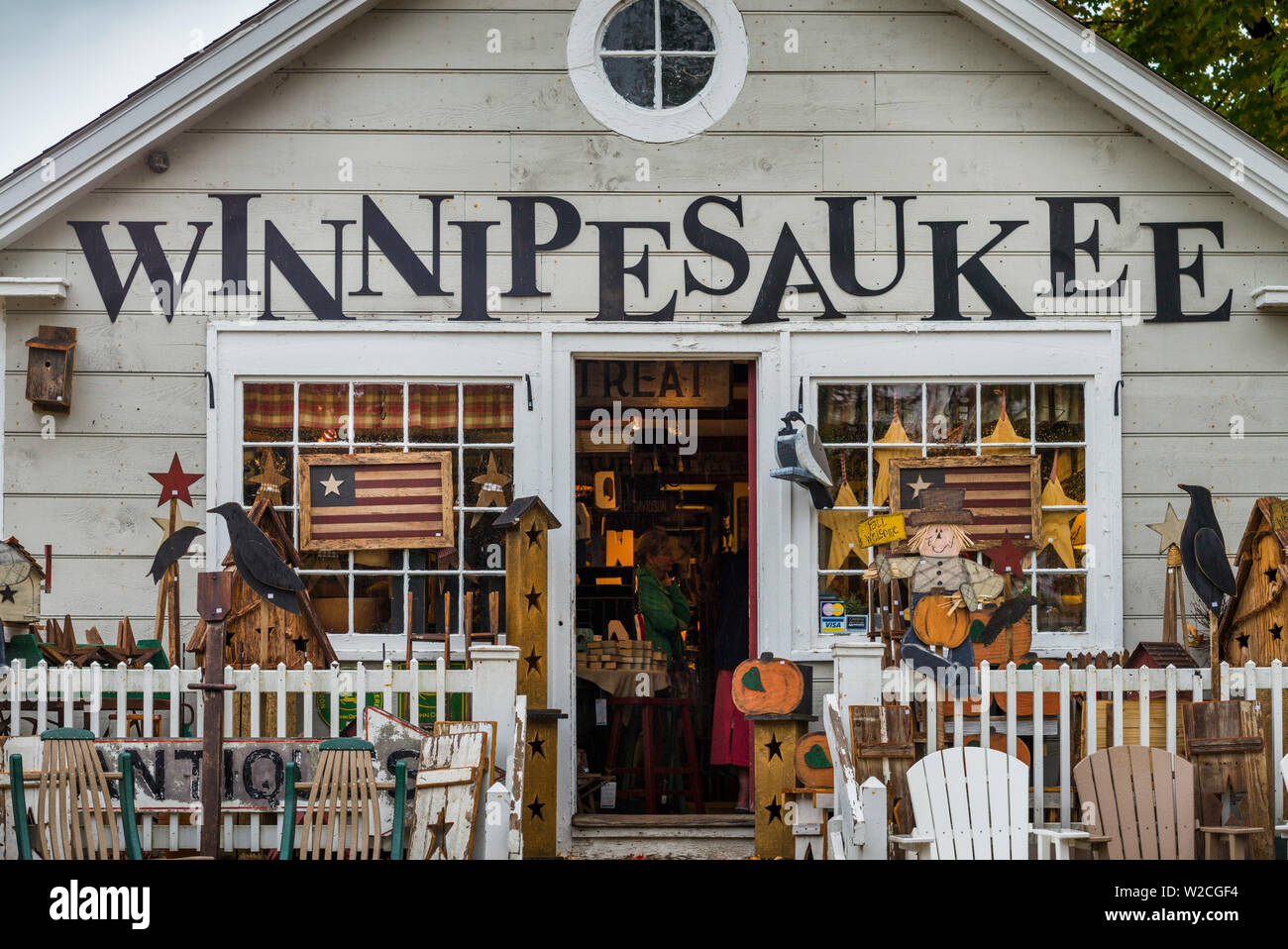 Stati Uniti d'America, New Hampshire, Lago Winnipesaukee Regione, Moultonborough, negozio di antiquariato Foto Stock